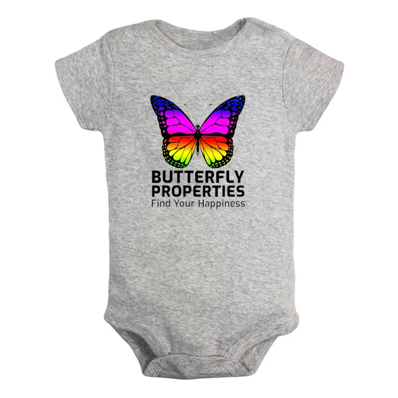 

Butterfly Properties Find Your Happiness Sea Turtle Newborn Baby Girl Boys Clothes Short Sleeve Romper Outfits 100% Cotton