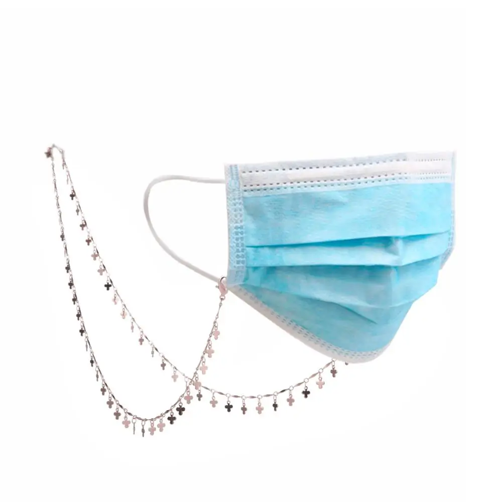 Teamer Лаки Клевер очарование металлические очки цепь Золотой цвет маска ожерелье