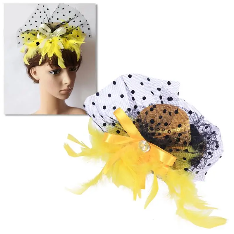 Женские головные уборы с перьями и зажимами вечерние для маскарада