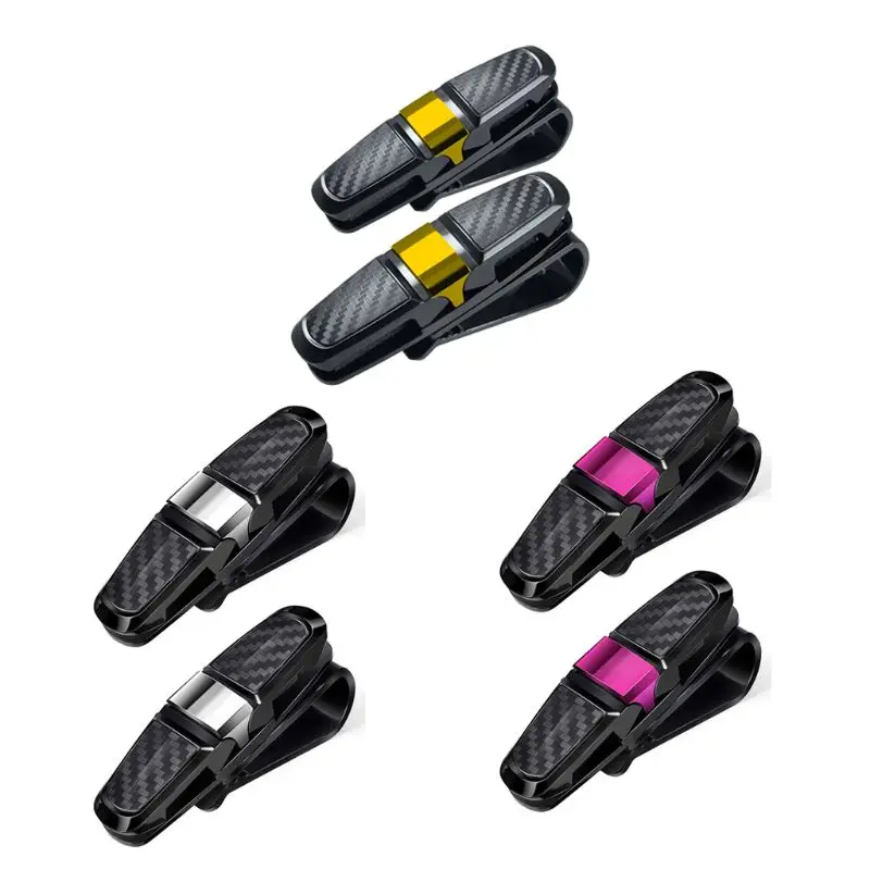 

2pcs Portable Fastener Glasses Holders for Car Sun Visor Sunglasses Eyeglasses Mount with Ticket Card Clip