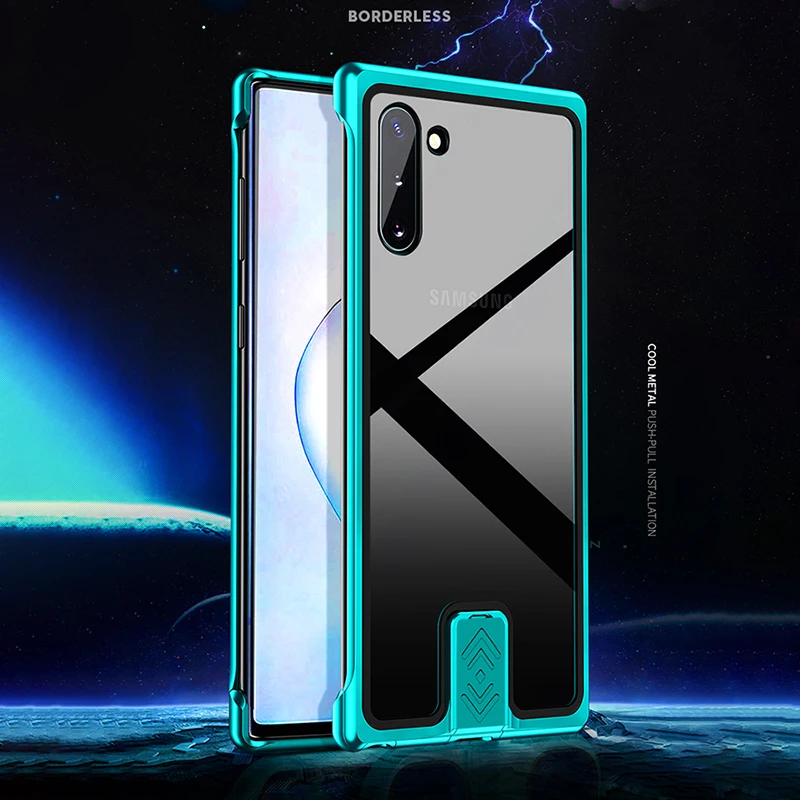 Чехол для Samsung Galaxy Note 10 Plus + Роскошный Алюминиевый металлический бампер рамка
