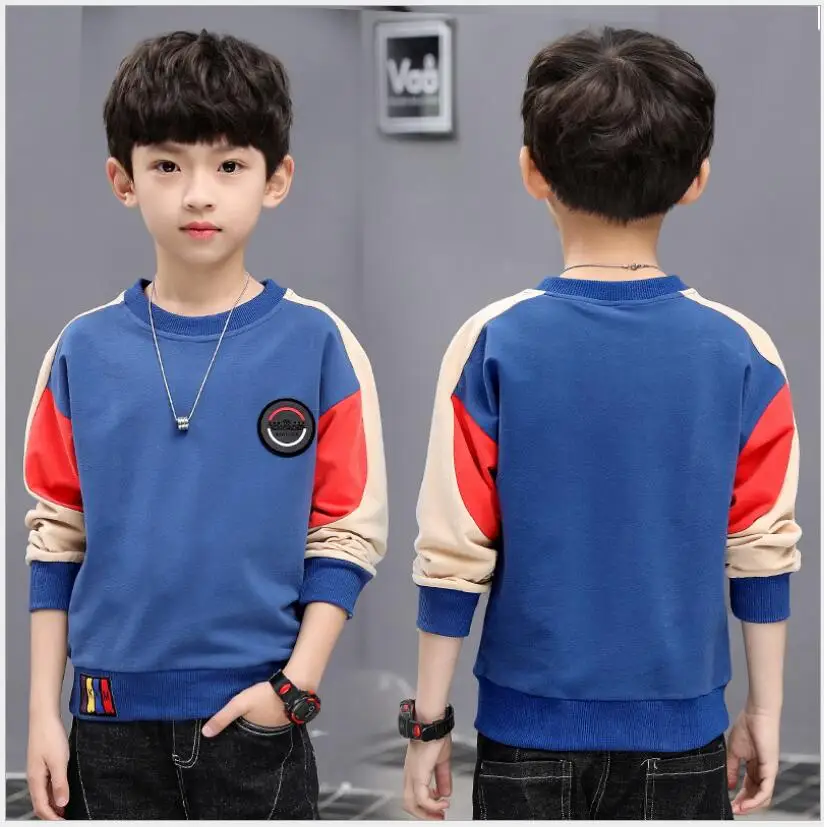 Детская одежда футболка для мальчиков новинка 2019 осенняя больших Корейская