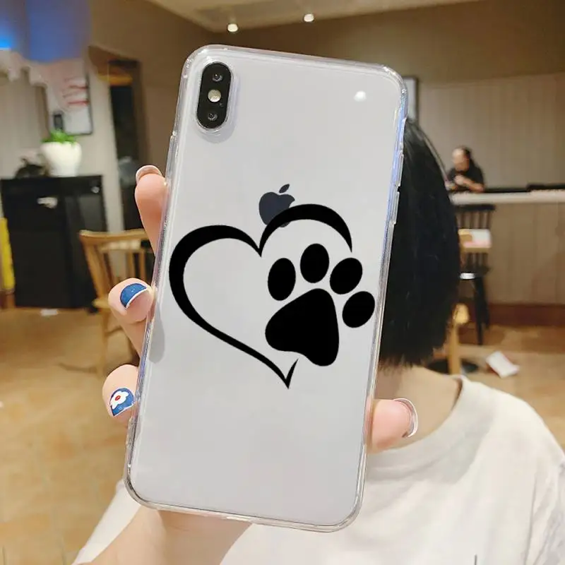 

Best Friends Dog Paws luxury design Phone Case shell Transparent for iPhone 6 7 8 11 12 s mini pro X XS XR MAX Plus