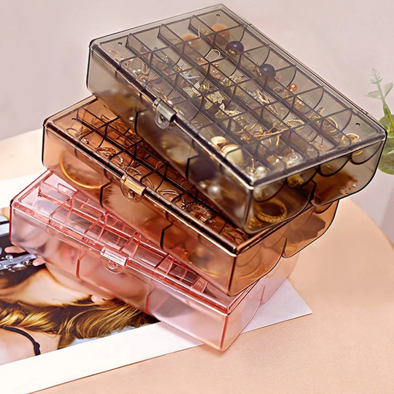 

Acrylic Jewellery Organizers Three-Layer Jewellery Storage Box Earring Rings Necklace Large Space Jewellery Case Holder Women