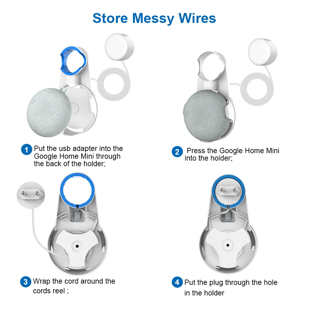 Настенный держатель для Google Home мини розетка Подвесная подставка проводов