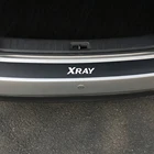 Стайлинг автомобиля, защитная пластина для багажника, наклейки на задний бампер для Lada Xray, защитная пленка для багажника из углеродного волокна, автомобильные аксессуары
