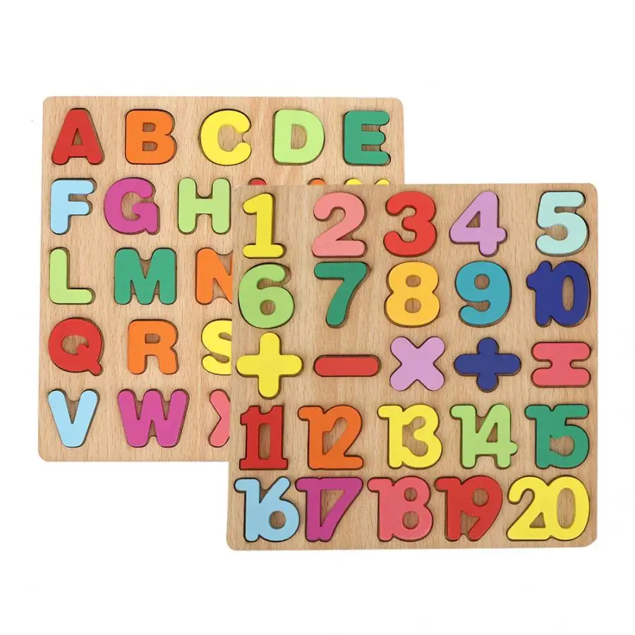 3D головоломка деревянные цифры алфавита игрушки дети обучающий пазл буквы