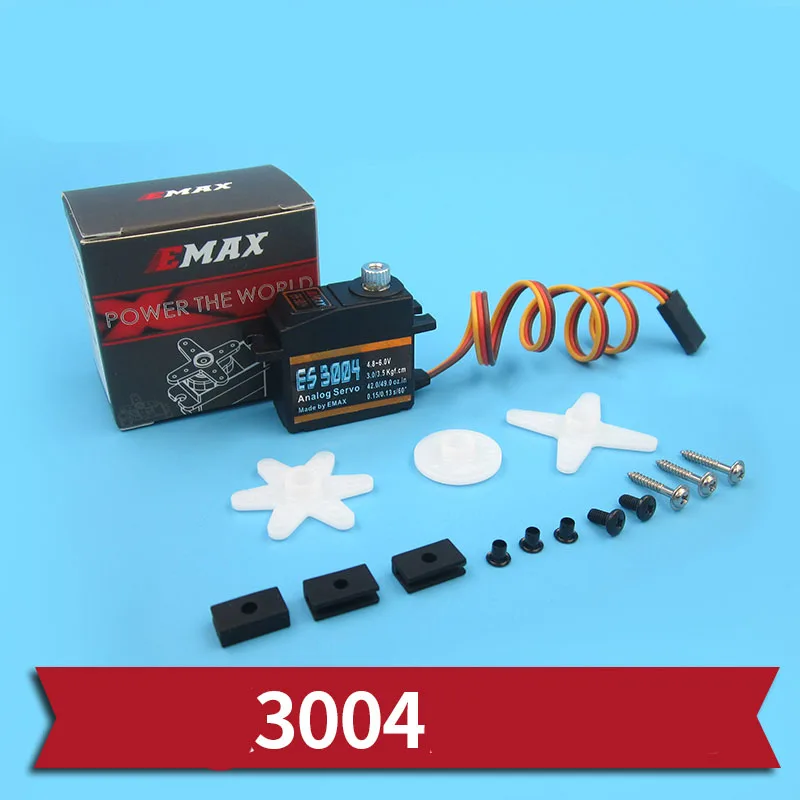 

1PC EMAX ES3004 Analog Servo 4.8V-6V Digital Servos ES3054 19G 20G Servers W Plastic Servo Arms for RC Boats Accessories