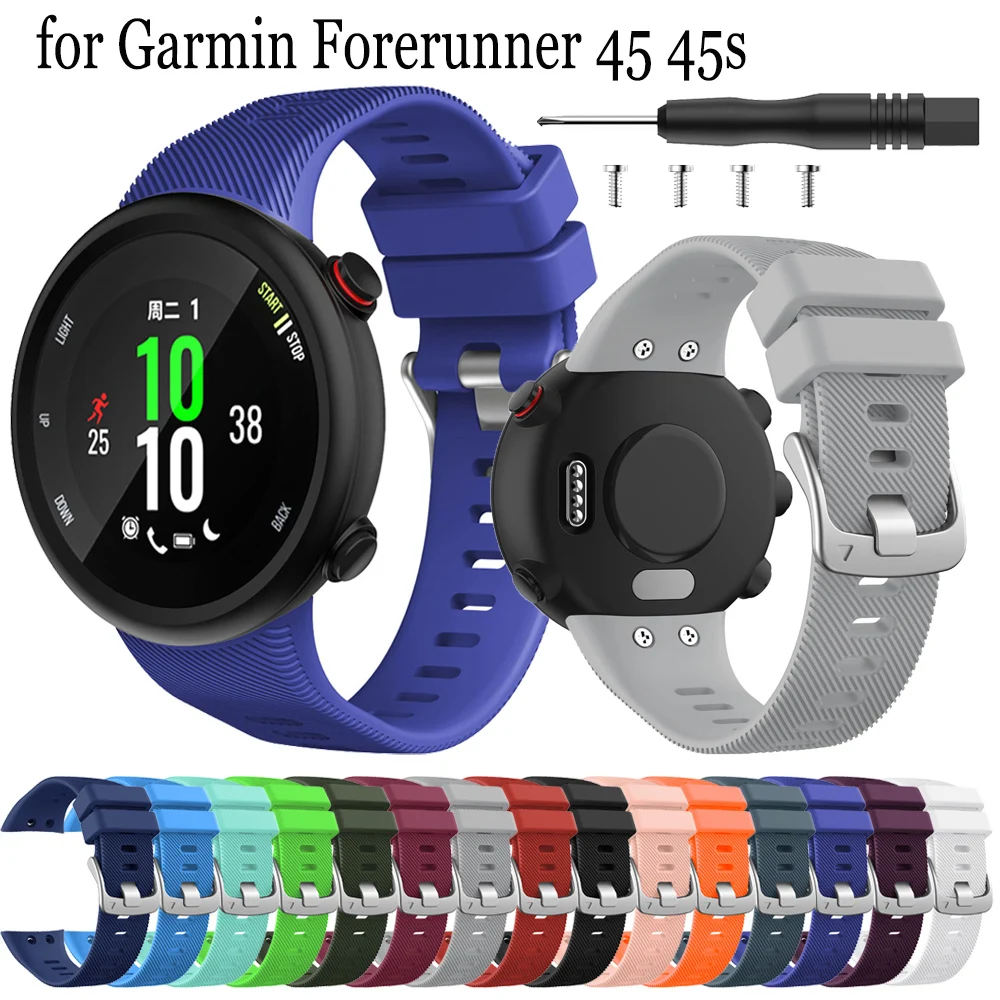 Ремешок для наручных часов Garmin Forerunner 45 45S, силиконовый сменный ремешок для смарт-часов, модные аксессуары, ремешок с инструментом