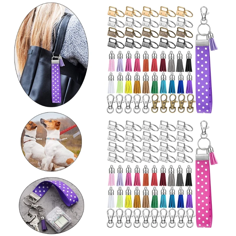 Полихроматический 60 штук брелок оборудования с ремешком на руку набор крюк