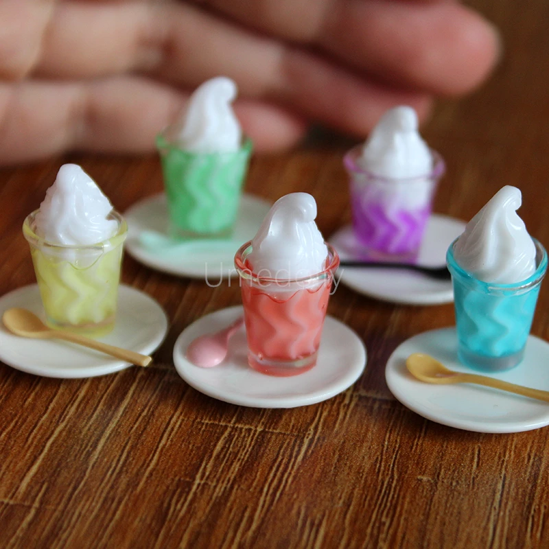 Масштаб 1/12 миниатюрный кукольный домик мороженое чашка для мороженого Ролевая