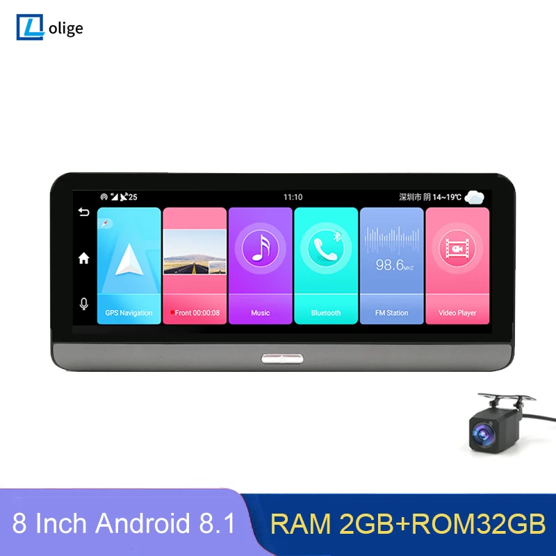 Видеорегистратор автомобильный 8 дюймов 4G ADAS Android 1 2 + 32 ГБ GPS навигация Wi Fi