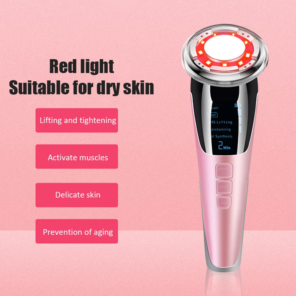 

Facial Eye Hot Cold Massager Red Blue Light Skin Tightening Rejuvenation Facial Massager Lift Skin Care Import Beauty Device