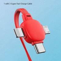 new 3 in 1 charging cable 5a mobile phone super fast charging cable for iphone lightning for xiaomi samsung type c micro usb