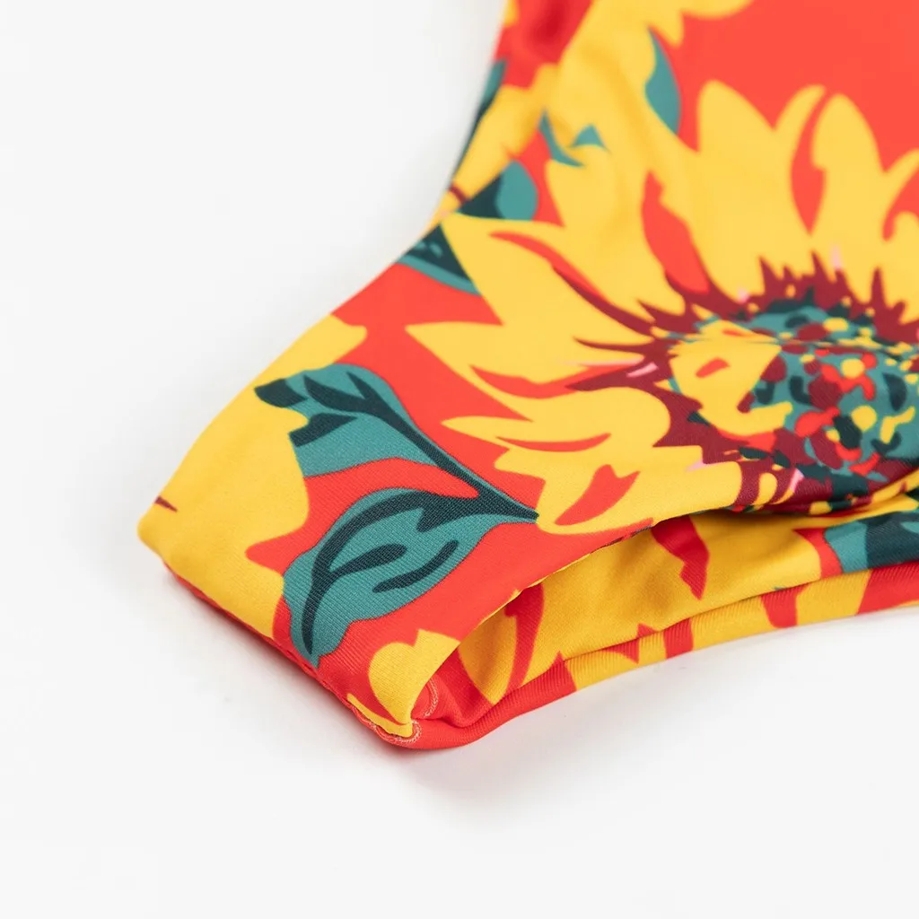 Женский сексуальный комплект бикини на шнуровке с цветочным принтом 2020