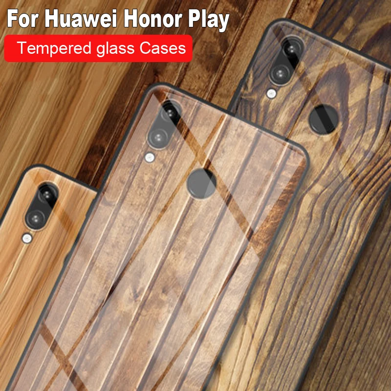 Чехол из закаленного стекла с рисунком дерева и твердого для телефона Huawei Honor Play