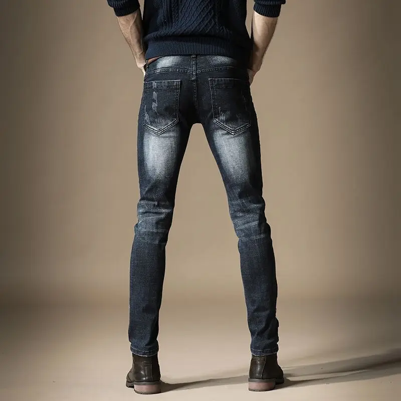 

Men's zipper elastic pants fashion Legging Punk jeans