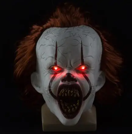 Led mask Светодиодный маска клоуна Pennywise Stephen King's It Chapter Two Masque Movie шлем для косплея маски - Цвет: Led mask