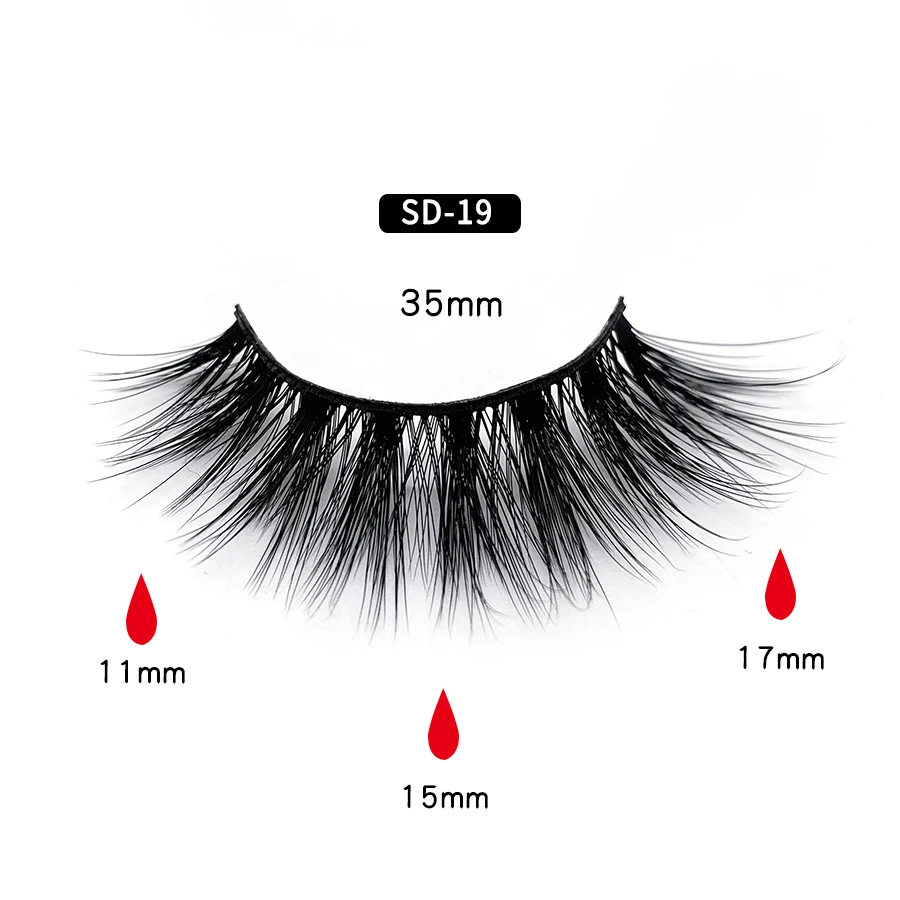 SD-19 Clotobeauty 3d норковые ресницы накладные ресницы натуральные толстые длинные объемные ресницы тонкие Накладные ресницы макияж расширение-SD - Цвет: SD-19