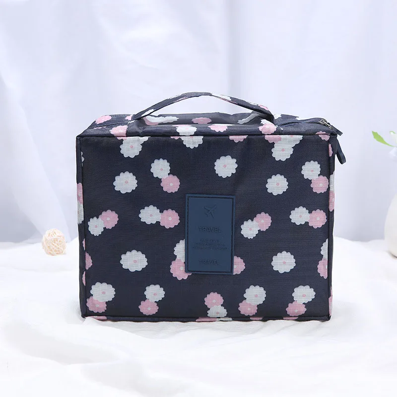 Navy blue daisy Новинка, многофункциональная косметичка для путешествий, женская сумка, косметички, органайзер для туалетного столика, женские водонепроницаемые футляры для хранения - Цвет: Navy blue daisy