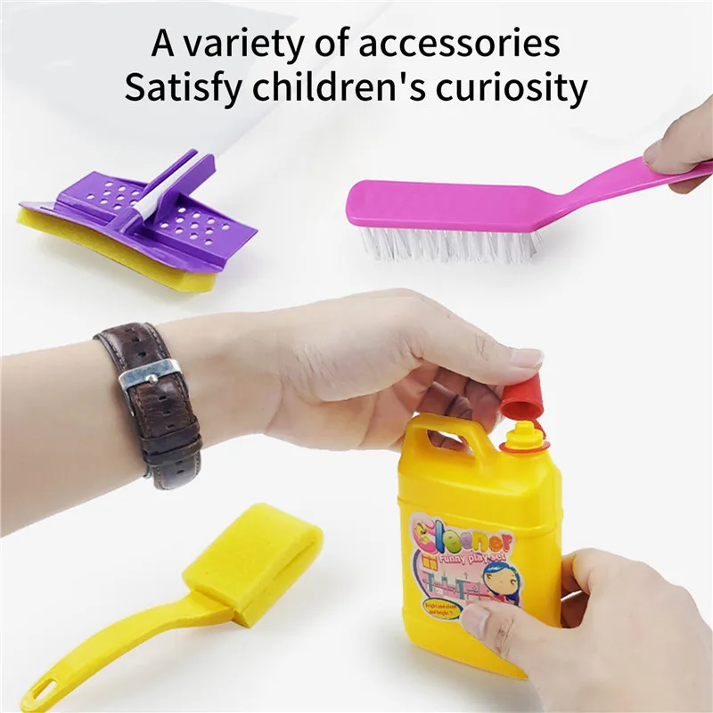16 шт./компл. Детские Моделирование игрушка для очистки Швабра Ведение домашнего