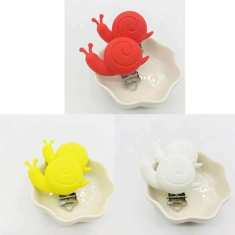 

OOTDTY Snails Shape Baby Pacifier Clip Soother Teether Anti Fall Silicone Holders Nipple Clamp Pacifier Clips