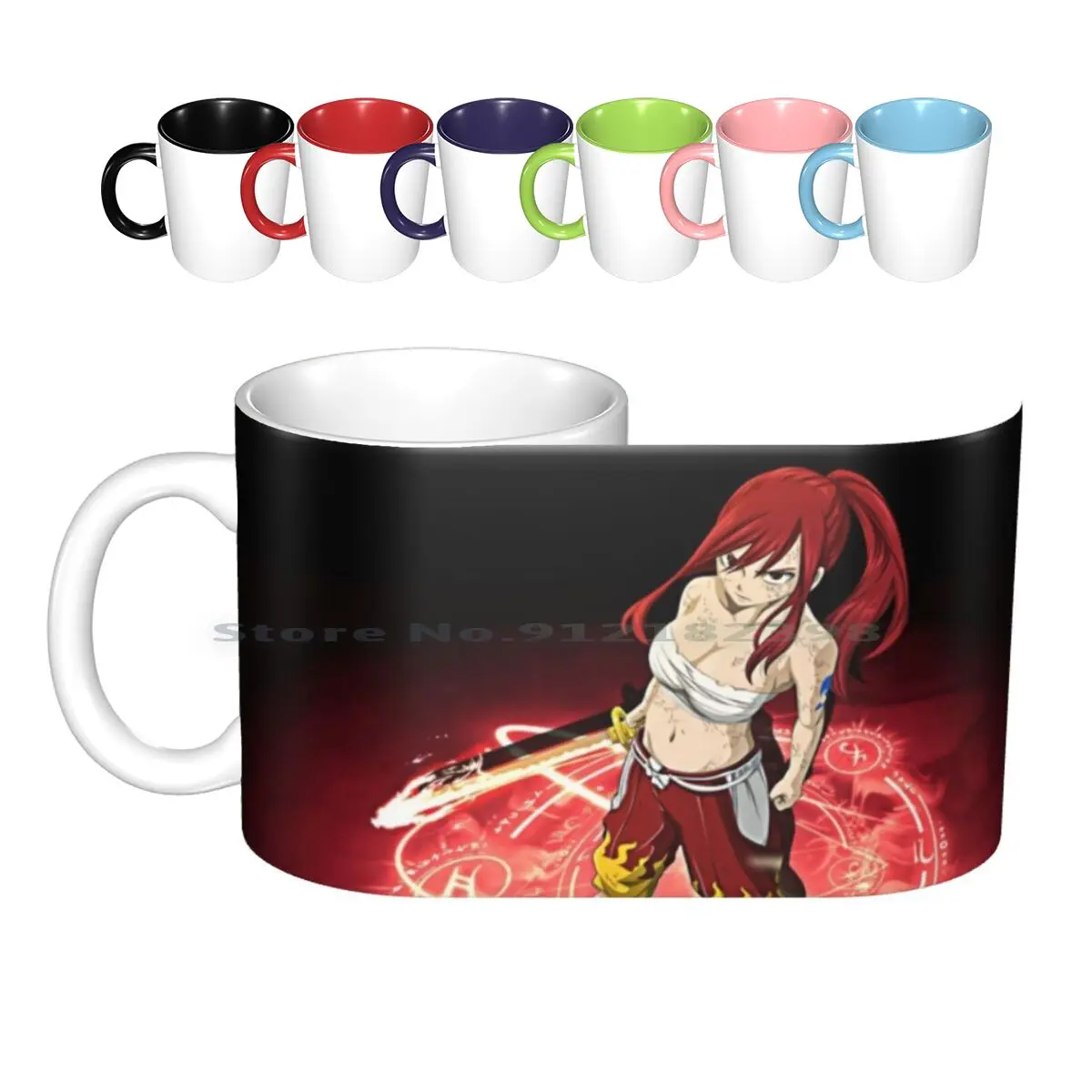 

Керамические кружки Erza Scarlet, кофейные чашки, кружка для чая с молоком, сказочный хвост, герои из аниме, аниме, манга, сёнэн, Нацу, Япония
