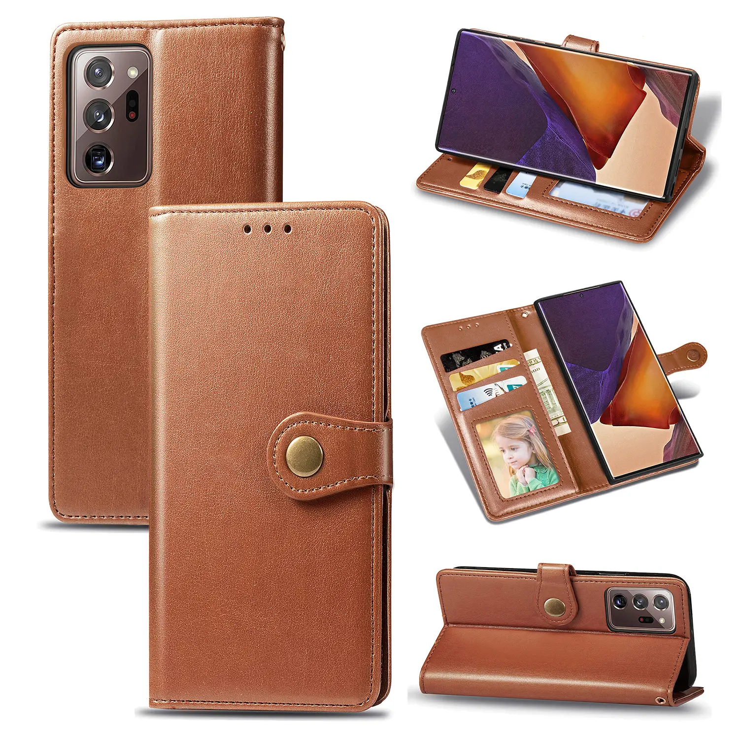 Роскошный деловой чехол из искусственной кожи для Samsung Galaxy S7 S8 S9 S10 Plus Note8 Note9 10 20 Ultra