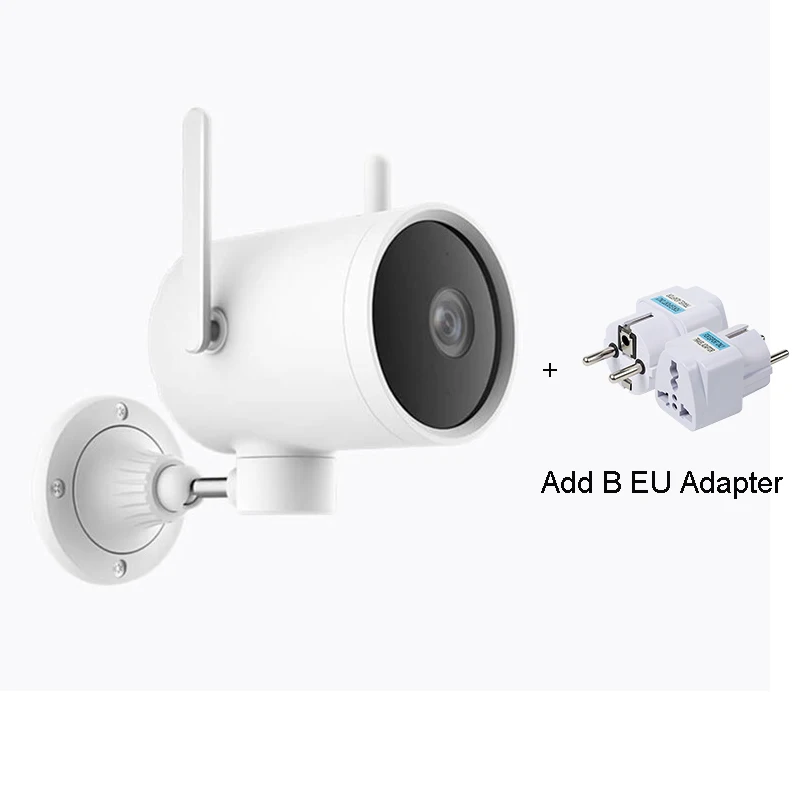 With B EU Plug Xiaomi IP уличная камера Smart HD Wifi Cam 1080P PTZ веб-камера IP66 AI H.265 ночное видение двойная антенна сигнал Mihome APP - Цветной: With B EU Plug