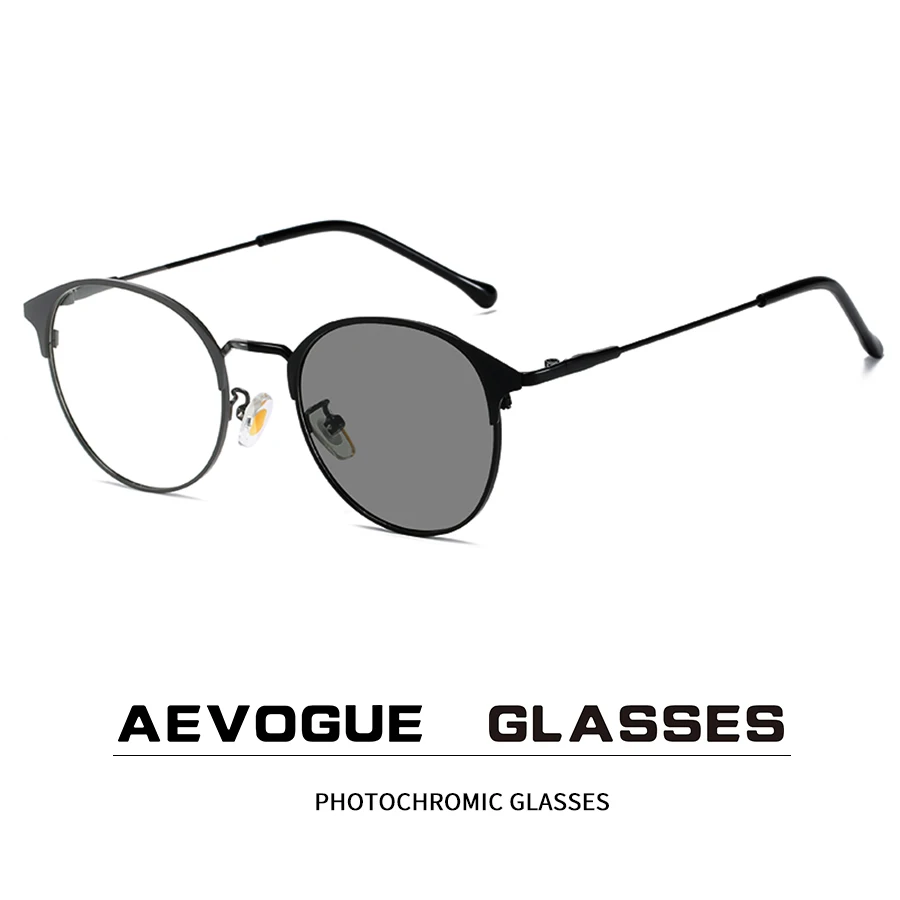 

AEVOGUE Eyeglasses Frame Fashion Eyewear Accessories Women Photochromic Anti Blue Light Glasses Round Glasses For Men AE1121