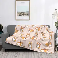 Corgi Puppy Blanket Dog Pattern Plush Warm Ultra-Soft Flannel Fleece Throw Blankets For Sofa Bed Velvet Bedroom Customized