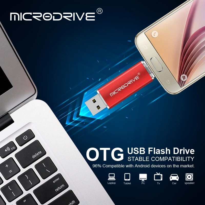 Цветной металлический OTG usb флеш накопитель объемом 64 ГБ 128 типа c 32 16 8