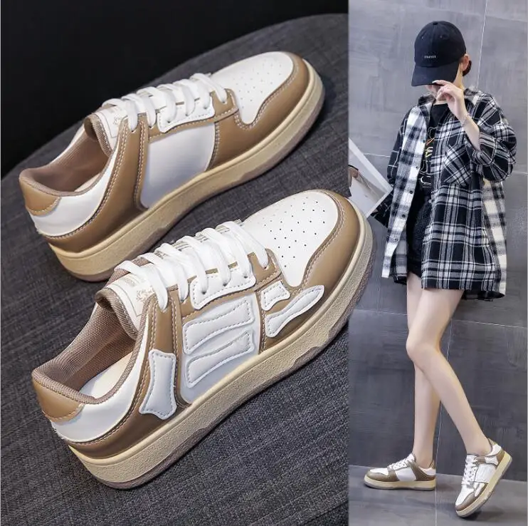 

Fashion Spring Breathable Female Woman Lace Up Casual Women Korean Mesh White Ladies Shoes Platform Sneaker Chunky