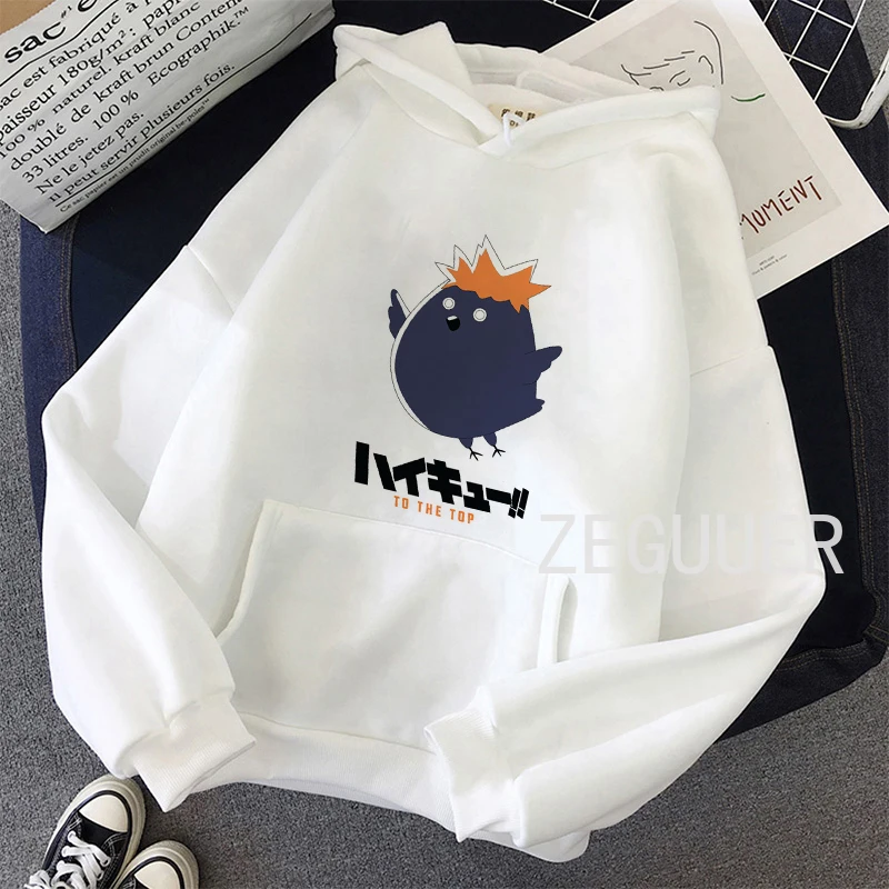 

Anime haikyuu karasuno to the top funny printed oversized Cute Sweatshirt Kawaii Hoodies for Women clothes Female Full Sleeve
