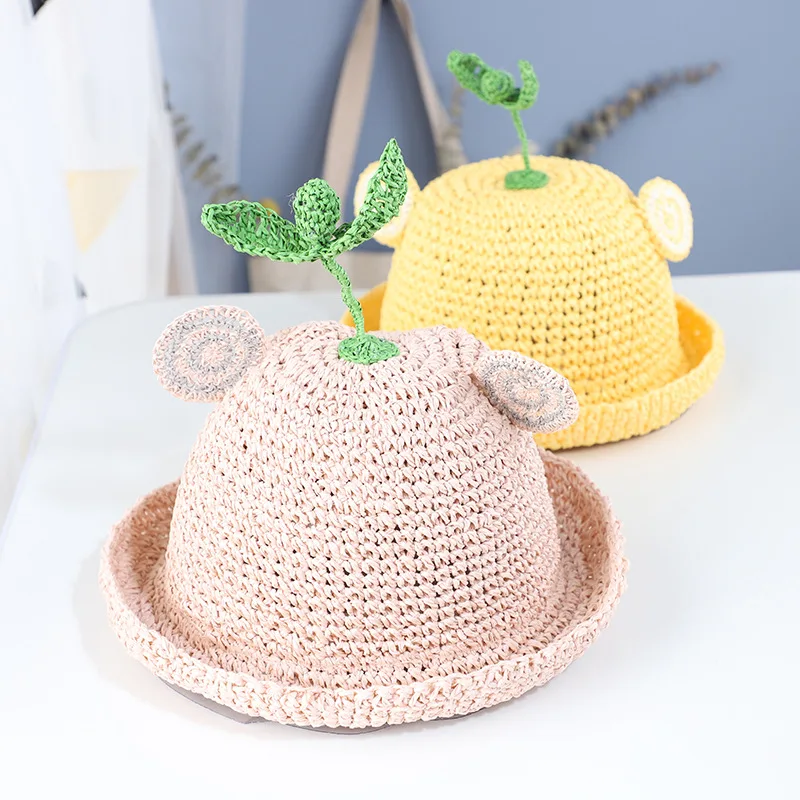 Летняя соломенная шляпа в новом стиле для детей плетеная вручную от солнца форме
