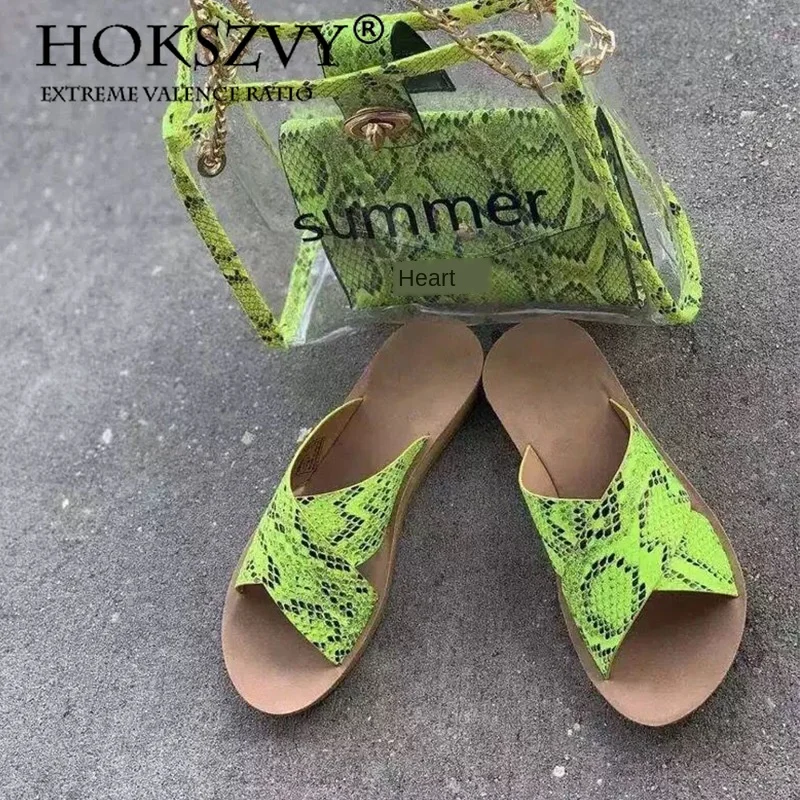 Летняя женская обувь HOKSZVY летние новые пикантные сандалии и тапочки в форме змеи