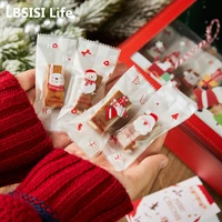lbsisi life 200pcs 4x9cm merry christmas nougat candy plastic bags wedding xmas new year favors party snack packaging decoretion