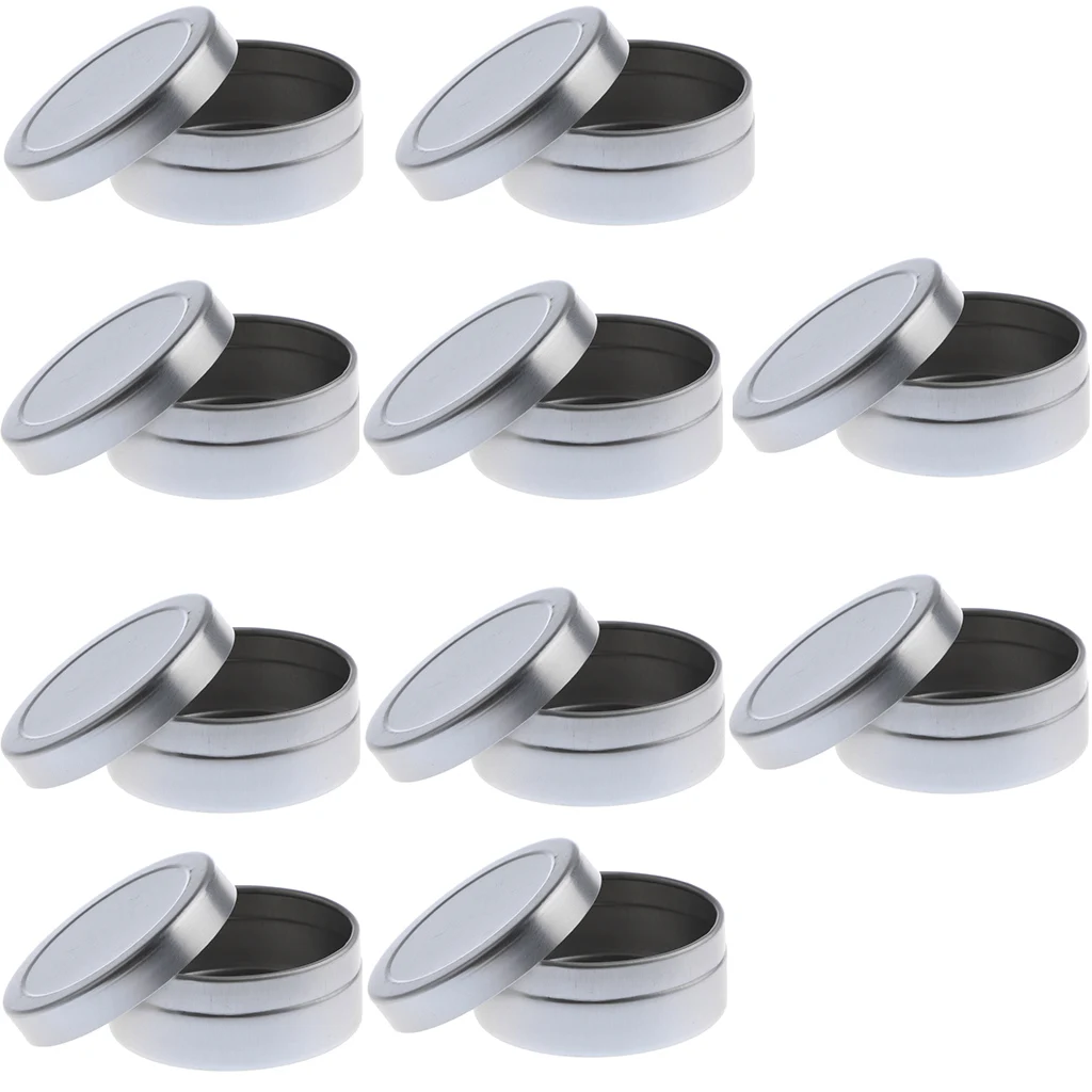 

10g Aluminum Cosmetics Tins Cream Empty Lip Balm Containers Jars Pots 10pcs