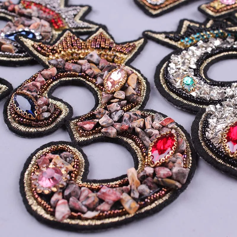 1 2 3 номер патч значки бисером Пришивные нашивки для одежды 3D стразы передачи