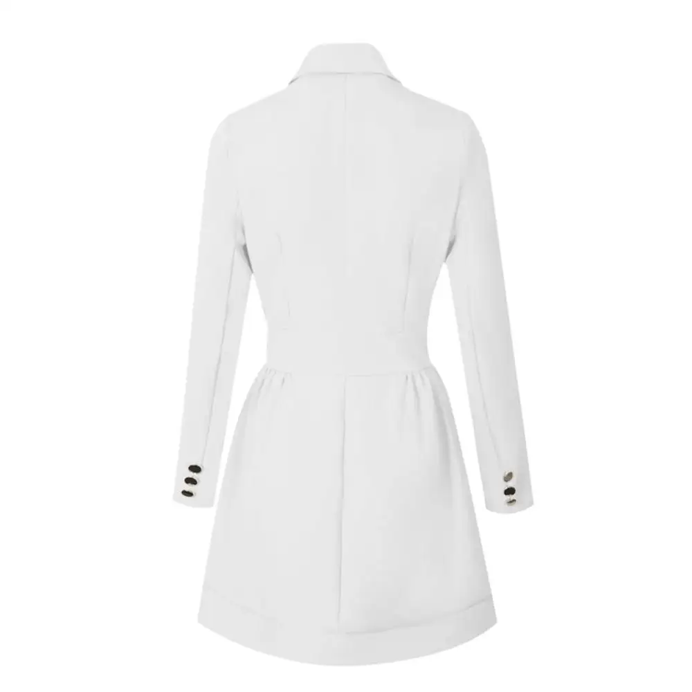 Женский офисный пиджак элегантный однотонный с длинным рукавом и воротником