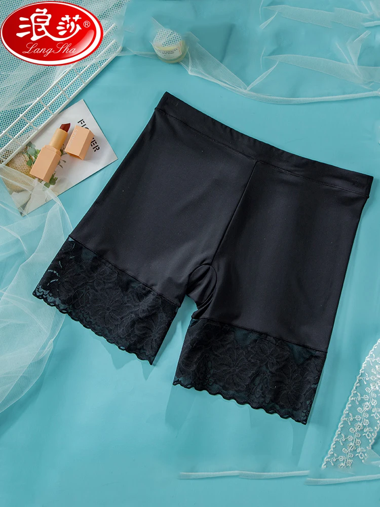 

High Waist Sexy Lace Women's Safety Shorts Pants Seamless Nylon Panties Female Seamless Emptied Boyshorts Boxers Girls Underwear