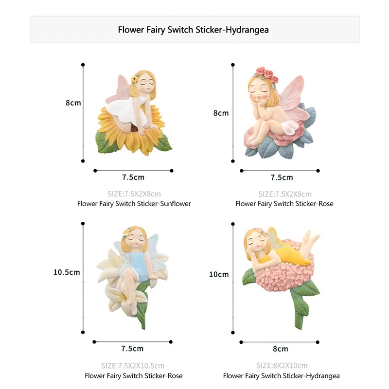 

#1Flower Fairy tale rose character Switch Sticker-Sunflower for resin three-dimensional socket wall decoration#1