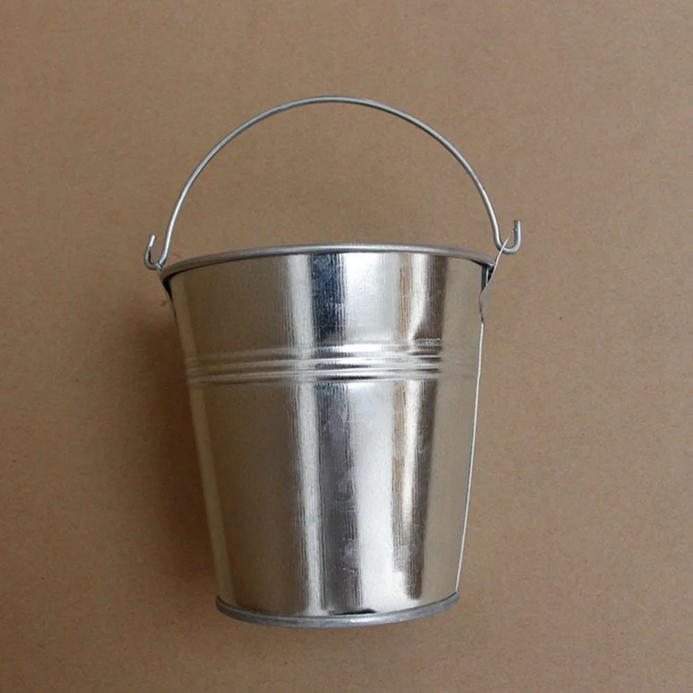 

6pcs 10.5x7.2x10.5cm Mini Tinplate Metal Bucket Icing French Fries Tin Pails