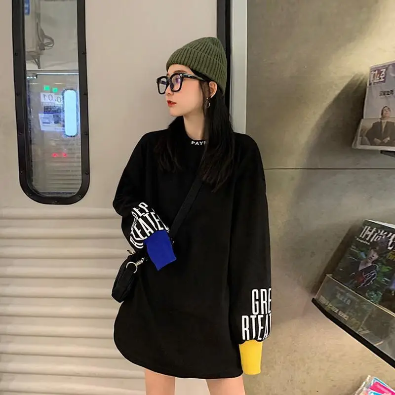 Футболка NiceMix Женская с длинным рукавом Свободный Повседневный стильный топ