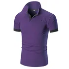 Мужская Летняя фиолетовая футболка, новинка 2021, Мужская свободная футболка с отложным воротником, мужская деловая рубашка-поло с коротким рукавом для гольфа 5XL