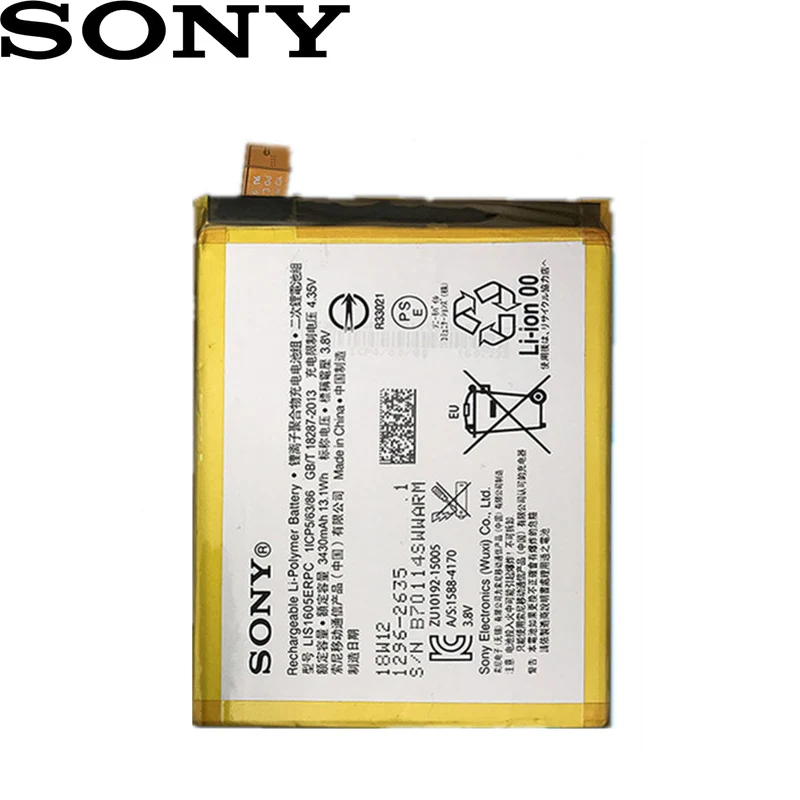 Аккумулятор sony 3430mA LIS1605ERPC для sony Xperia Z5 премиум класса Z5P Dual E6853 E6883 настоящий телефон аккумулятор высокого качества