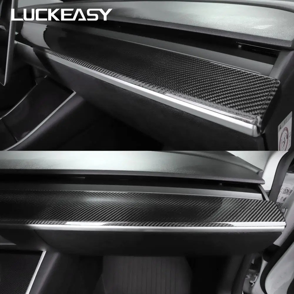 LUCKEASY для Tesla модель 3- Автомобильный Центральный контроль истинное углеродное волокно приборная панель