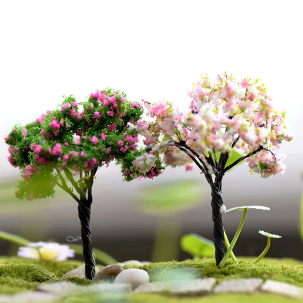 

Plastic Crafts Home Decoration Accessories Cute Trees For Miniature Garden Ornament Dollhouse Plant Pot Diy Craft