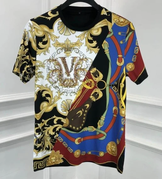 

Новинка 2020, модная брендовая одежда 20ss, футболки, известный принт, Королевский дизайнерский бриллиант, готический панк стиль, хлопок для муж...