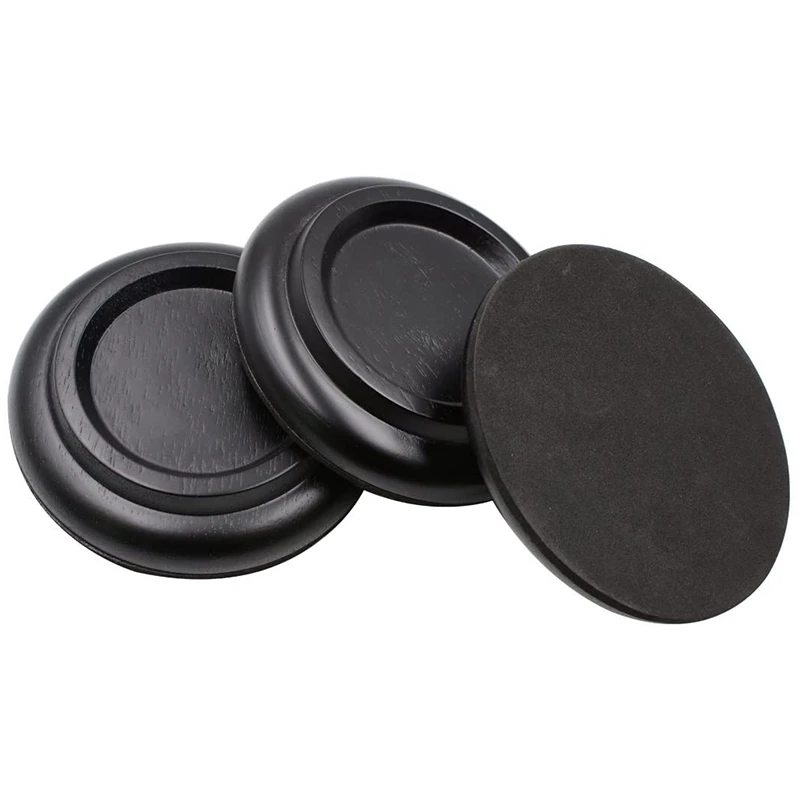 

Grand Piano Caster Cups Upright Piano Wheels Feet Floor Protectors Casters Cups Wooden Set of 3, Black